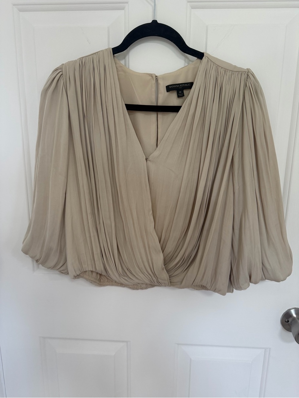 Banana Republic CROPPED WRAP PLEATED BLOUSE